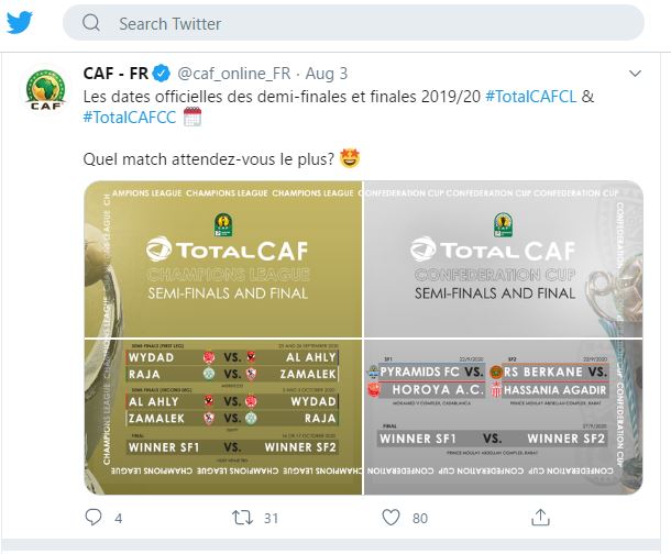 CAF-Ligue-des-Champions-Calendrier