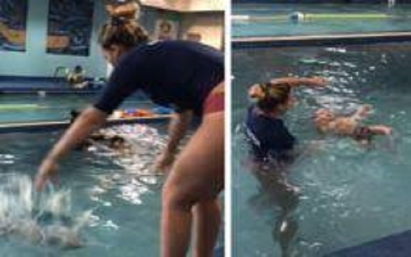 Des Professeures De Natation Jettent Des Bebes A L Eau Pour Leur Apprendre A Nager Video L Frii