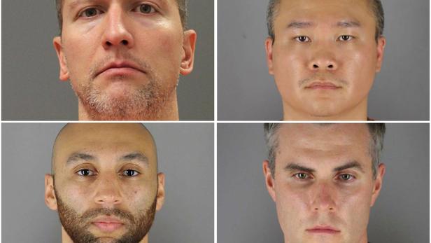 FILE PHOTO: Former Minneapolis police officers pose for booking photographs in Minneapolis