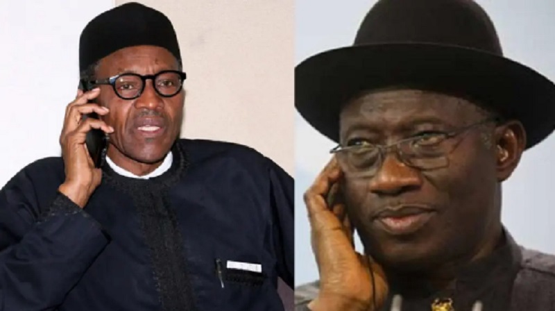 Nigeria-Buhari-apporte-son-soutien-a-lex-president-Goodluck-Jonathan-apres-lattaque-armee-de-sa-maison