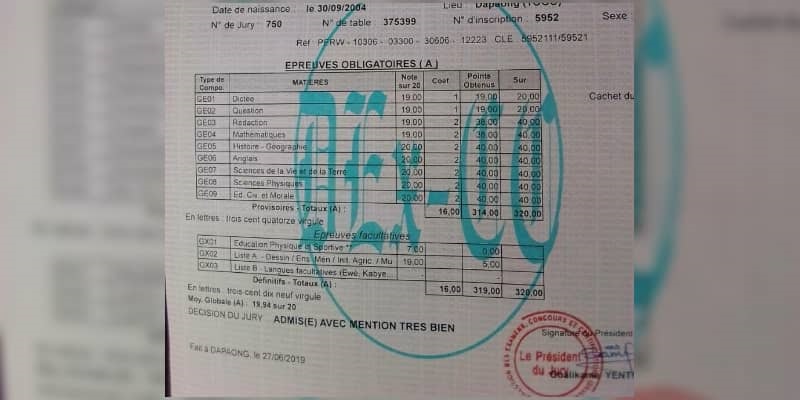 Togo-BEPC-2019-un-eleve-de-Dapaong-obtient-son-diplome-avec-1994-20-de-moyenne