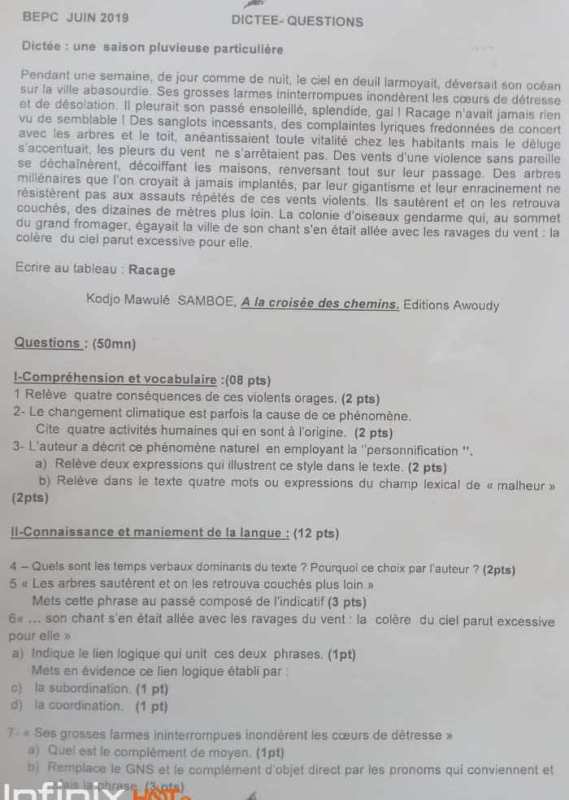 Togo-BEPC-2019-une-dictee-trop-compliquee-pour-les-eleves-Photo