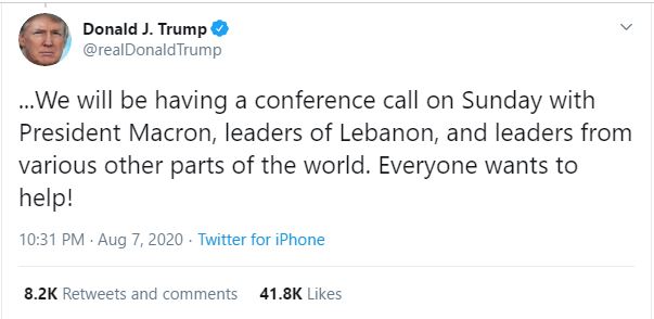 Trump-tweet-sur-visioconference-donateurs-Liban2