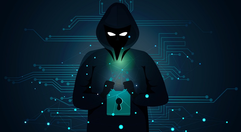 hacker man broken lock security by hand cyber crime concept