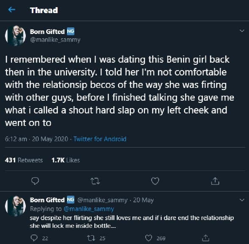 Une-jeune-beninoise-menace-denfermer-son-copain-dans-une-bouteille-Tweet-1