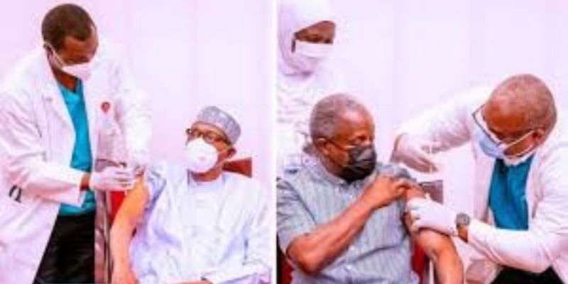 Nigeria Buhari et son Vice-président, vaccinés