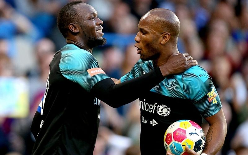 Usain Bolt très bonne nouvelle pour la star ; Didier Drogba sous le charme