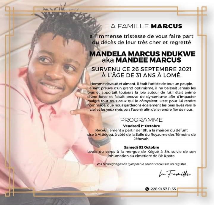 Togo/Décès de Mandee Marcus : le programme de ses obsèques est dévoilé