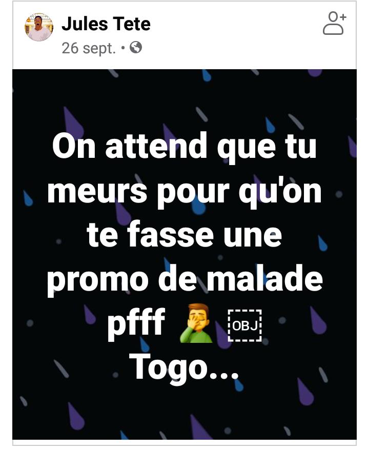 Togo/Jules Tété : cette dernière publication du réalisateur affole la toile (photo)