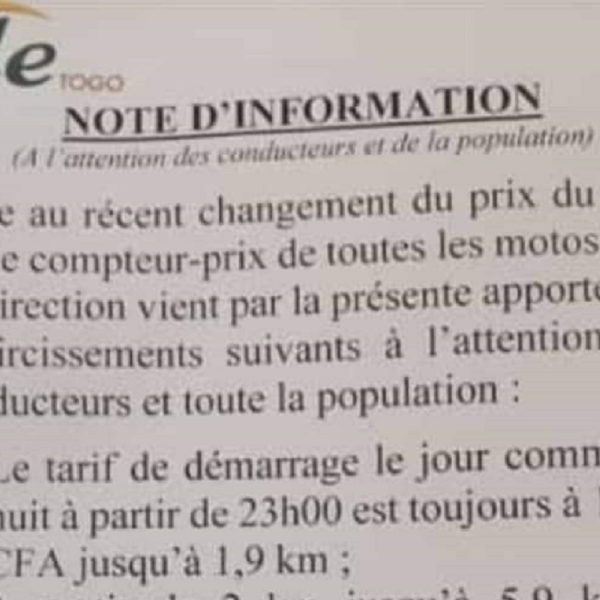 Togo La société de transport Olé vient encore de changer ses prix (photo)