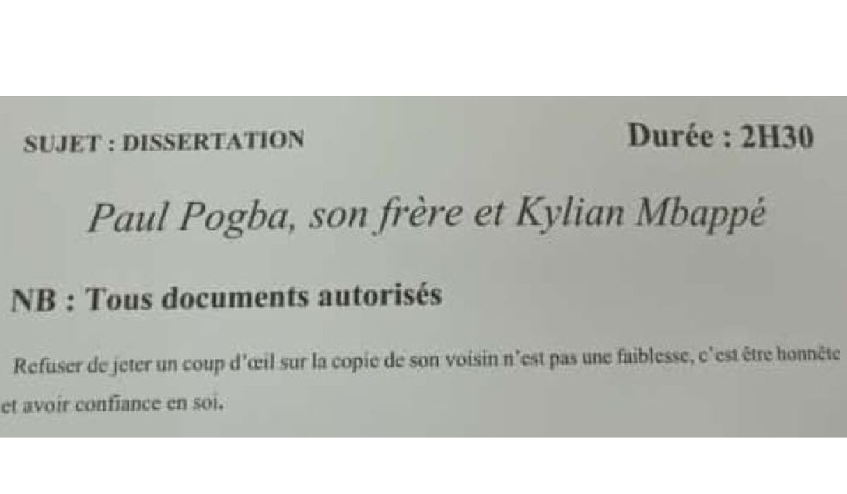 Paul Pogba, son frère et Kylian Mbappé ; ce sujet de dissertation proposé aux étudiants fait jaser